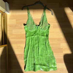 NWT XXS Camila Coelho Green Mini Slip Dress